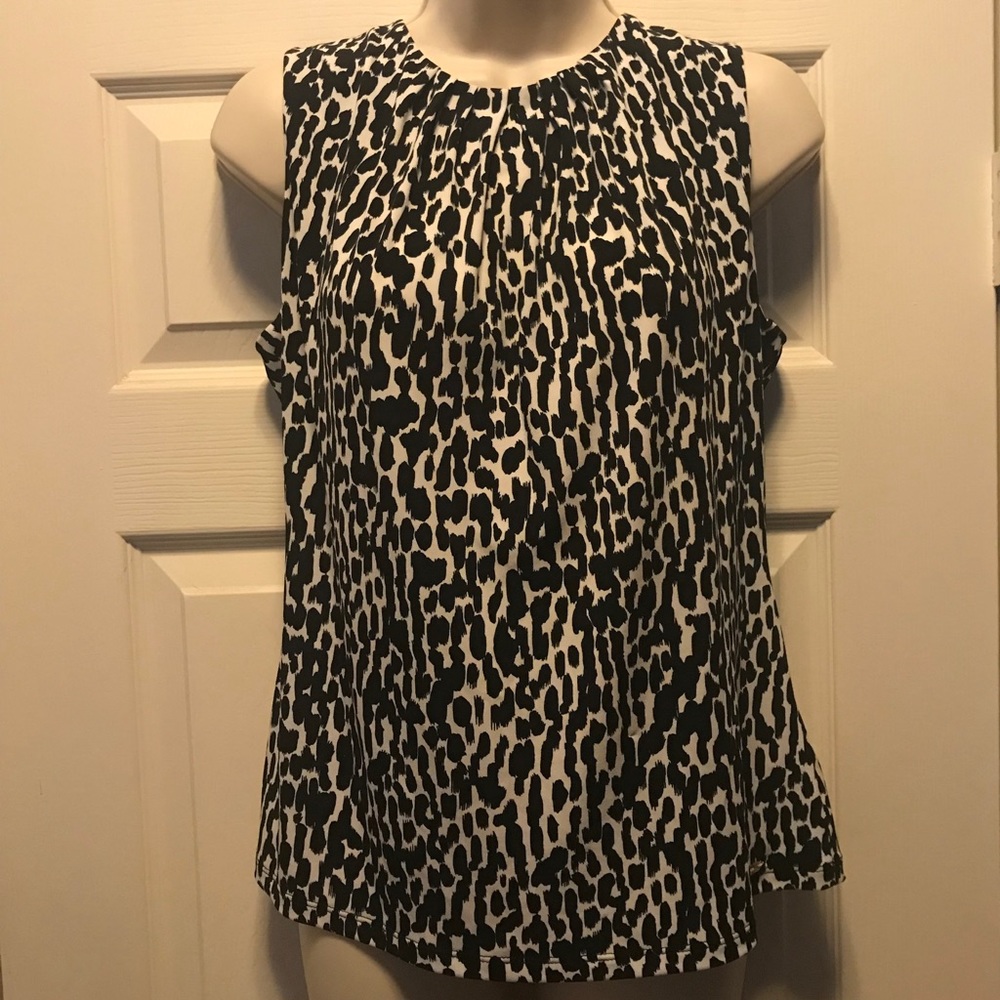 NWT Calvin Klein Animal Print shirt blouse L top